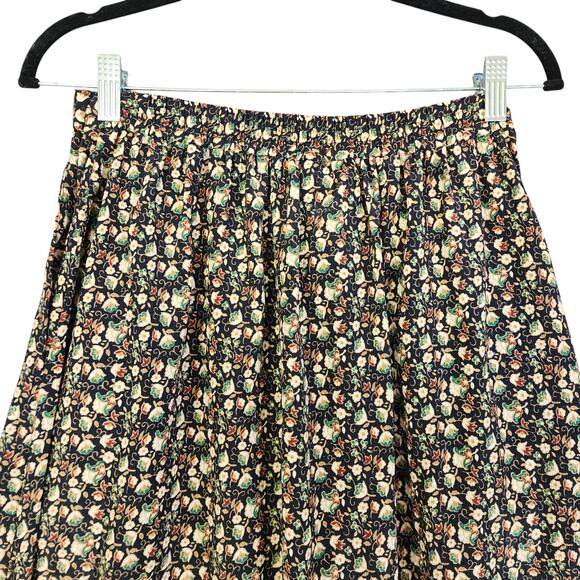 Justine Todd Womens Vintage Midi Skirt Size 6 Ditzy Floral Print Pleated Pockets - Picture 5 of 10